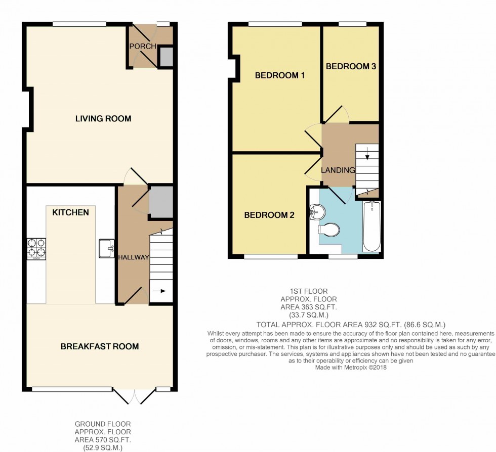 Floorplan for Pettingale Road, Croesyceiliog